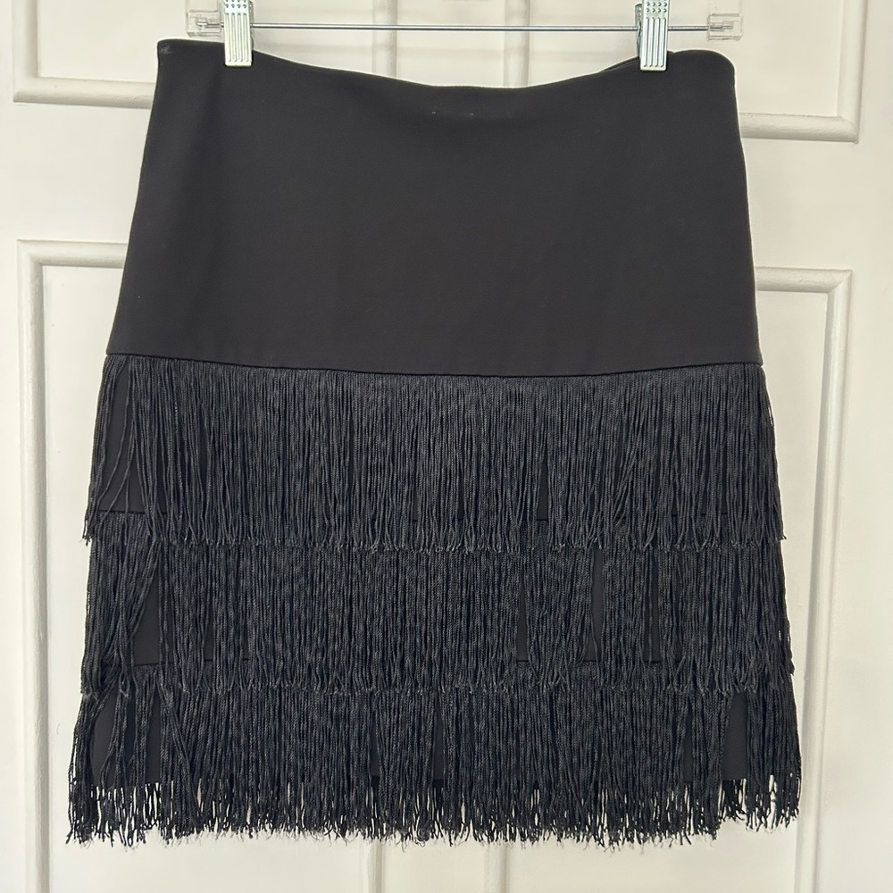 Ann Taylor flirty fringe mini skirt 4